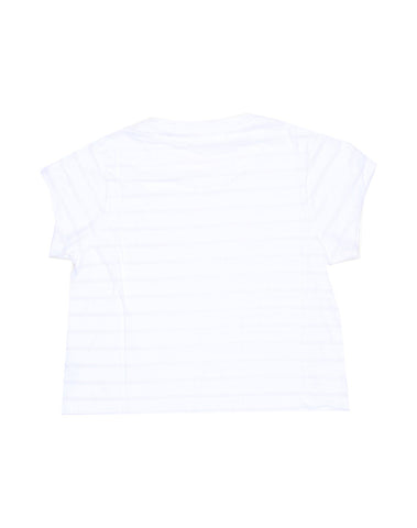 1950's Striped Boxy Crop Tee - Optic White