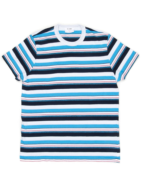 Striped Ringer Tee - Multi Blue