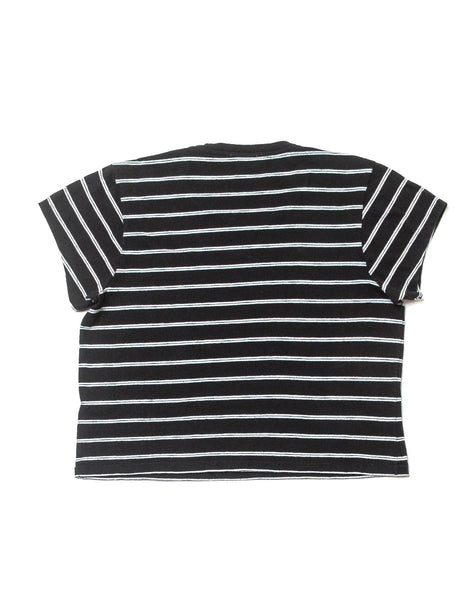 1950's Striped Boxy Crop Tee - Black