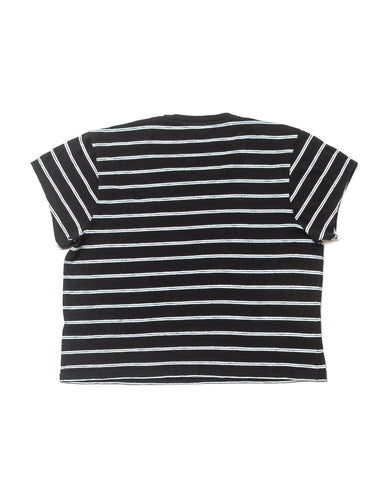 1950's Striped Boxy Crop Tee - Black
