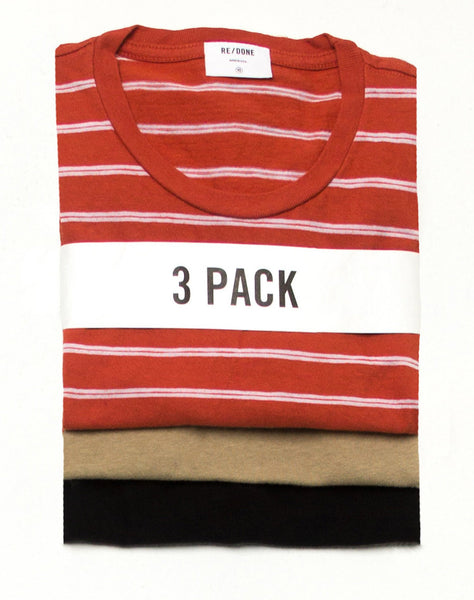 Boxy 3 Pack – Black, Sand, & Striped Vintage Red