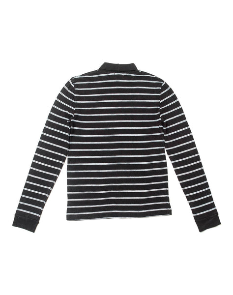 1960's Striped Slim Turtleneck - Black