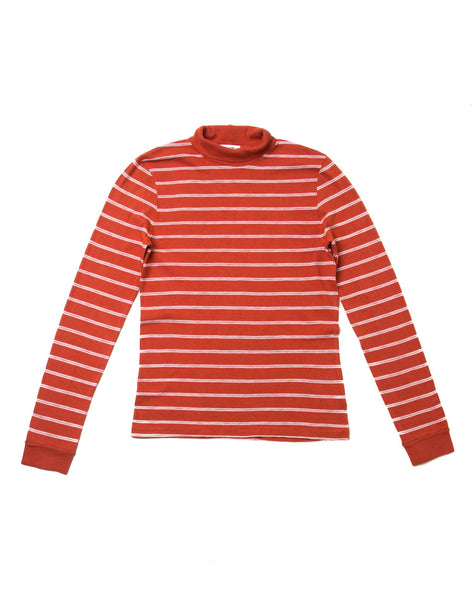 1960's Striped Slim Turtleneck - Vintage Red