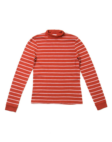 1960's Striped Slim Turtleneck - Vintage Red